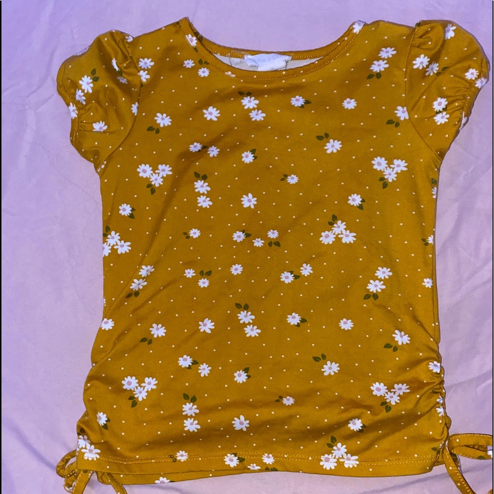 Yellow floral toddler blouse 4t